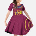 Custom AFL Brisbane Lions NAIDOC Week Kid Short Sleeve Dress Keep The Fire Burning Indigenous Art