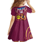 Custom AFL Brisbane Lions NAIDOC Week Kid Short Sleeve Dress Keep The Fire Burning Indigenous Art