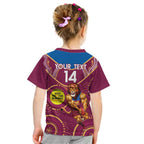 Custom AFL Brisbane Lions NAIDOC Week Kid T Shirt Keep The Fire Burning Indigenous Art