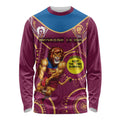 Custom AFL Brisbane Lions NAIDOC Week Long Sleeve Shirt Keep The Fire Burning Indigenous Art