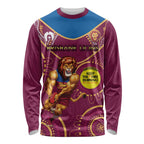 Custom AFL Brisbane Lions NAIDOC Week Long Sleeve Shirt Keep The Fire Burning Indigenous Art