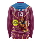 Custom AFL Brisbane Lions NAIDOC Week Long Sleeve Shirt Keep The Fire Burning Indigenous Art