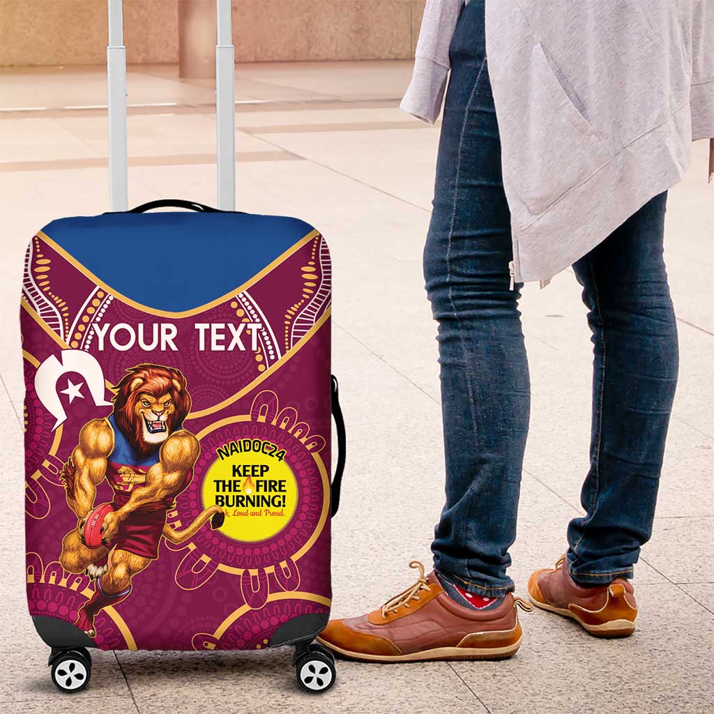 Custom AFL Brisbane Lions NAIDOC Week Luggage Cover Keep The Fire Burning Indigenous Art