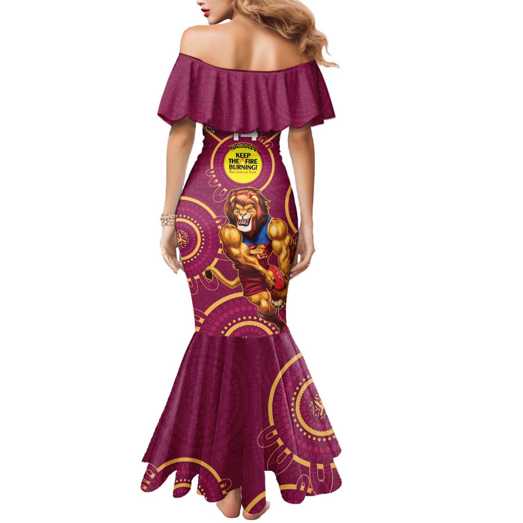 Custom AFL Brisbane Lions NAIDOC Week Mermaid Dress Keep The Fire Burning Indigenous Art