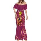 Custom AFL Brisbane Lions NAIDOC Week Mermaid Dress Keep The Fire Burning Indigenous Art