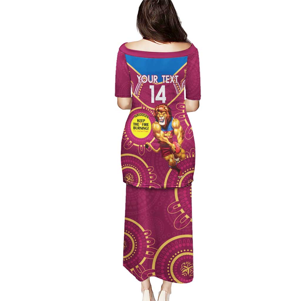 Custom AFL Brisbane Lions NAIDOC Week Puletasi Keep The Fire Burning Indigenous Art