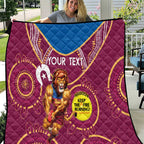 Custom AFL Brisbane Lions NAIDOC Week Quilt Keep The Fire Burning Indigenous Art