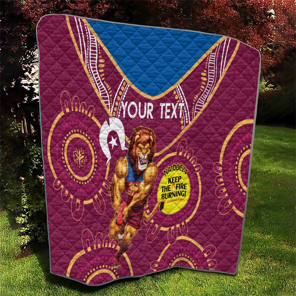 Custom AFL Brisbane Lions NAIDOC Week Quilt Keep The Fire Burning Indigenous Art