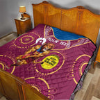 Custom AFL Brisbane Lions NAIDOC Week Quilt Keep The Fire Burning Indigenous Art