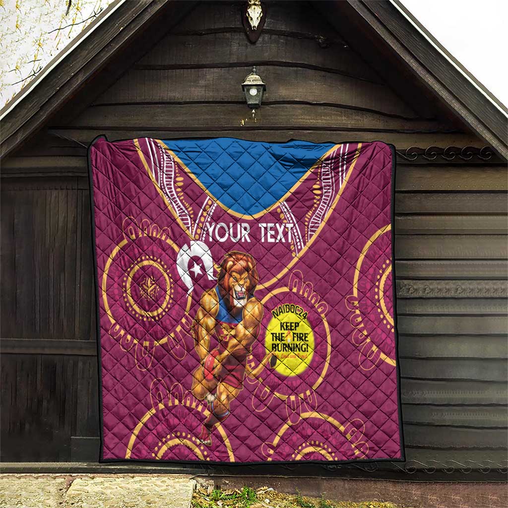 Custom AFL Brisbane Lions NAIDOC Week Quilt Keep The Fire Burning Indigenous Art
