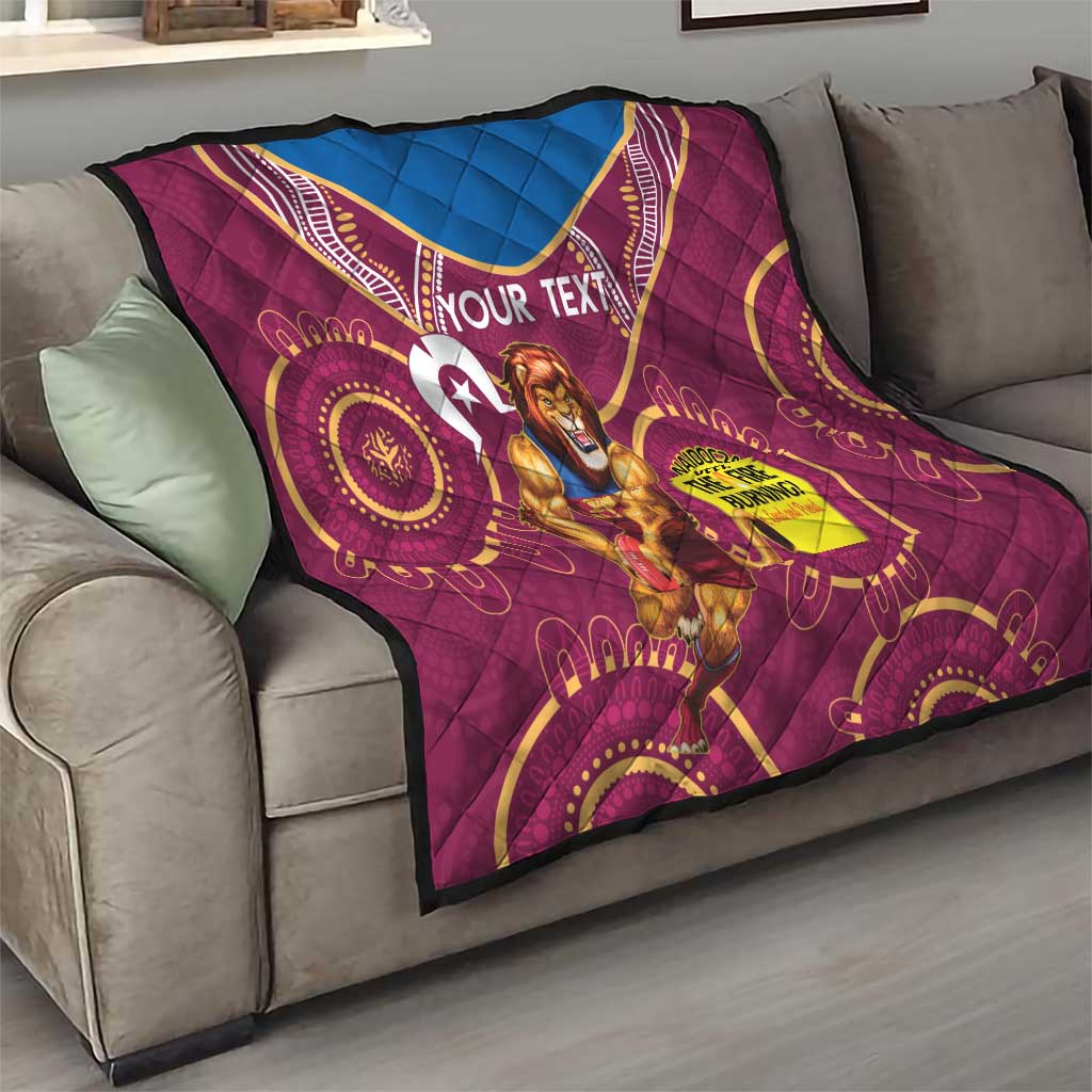 Custom AFL Brisbane Lions NAIDOC Week Quilt Keep The Fire Burning Indigenous Art