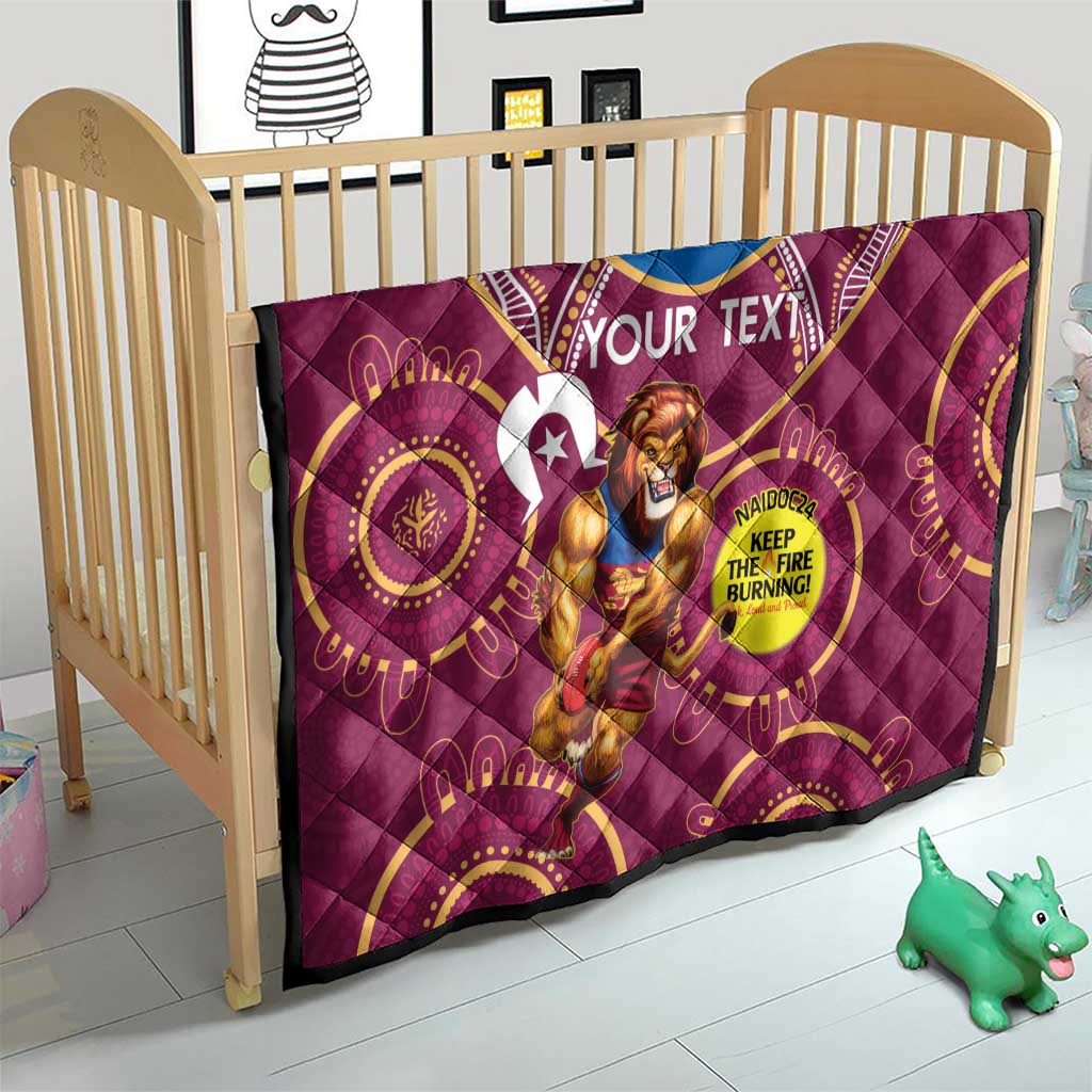Custom AFL Brisbane Lions NAIDOC Week Quilt Keep The Fire Burning Indigenous Art