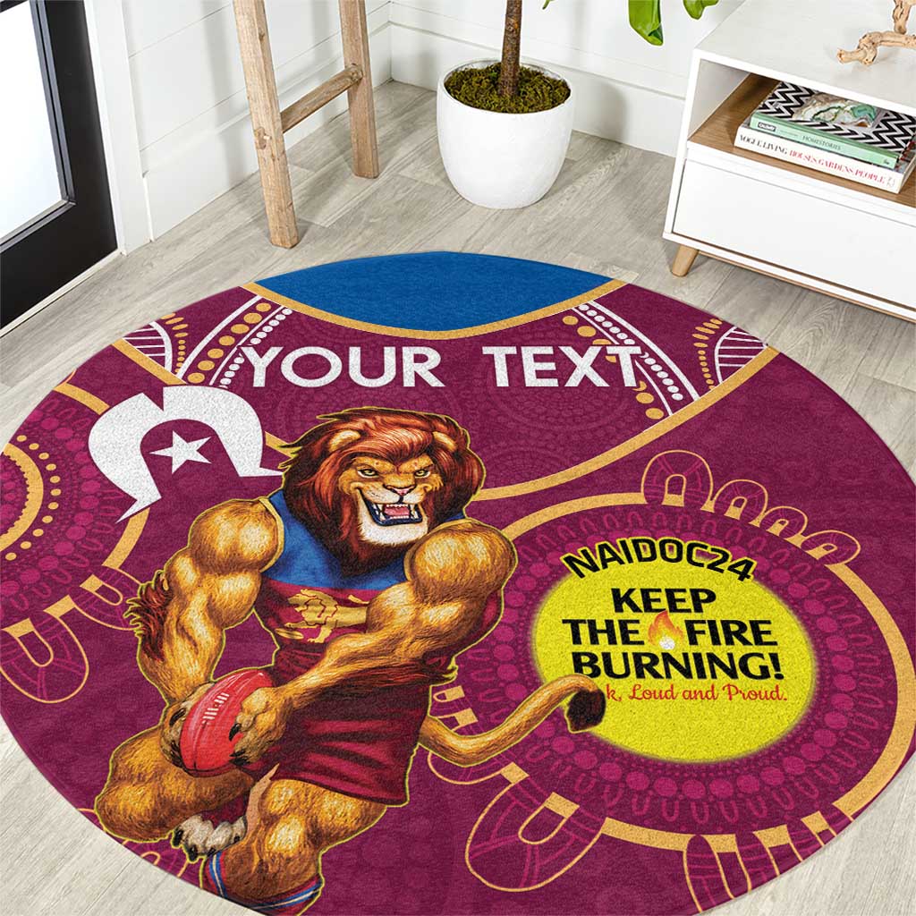 Custom AFL Brisbane Lions NAIDOC Week Round Carpet Keep The Fire Burning Indigenous Art