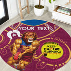 Custom AFL Brisbane Lions NAIDOC Week Round Carpet Keep The Fire Burning Indigenous Art