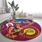 Custom AFL Brisbane Lions NAIDOC Week Round Carpet Keep The Fire Burning Indigenous Art