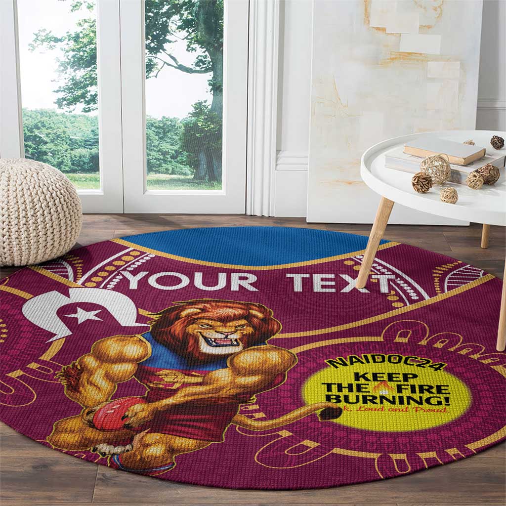 Custom AFL Brisbane Lions NAIDOC Week Round Carpet Keep The Fire Burning Indigenous Art