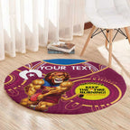 Custom AFL Brisbane Lions NAIDOC Week Round Carpet Keep The Fire Burning Indigenous Art