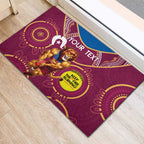 Custom AFL Brisbane Lions NAIDOC Week Rubber Doormat Keep The Fire Burning Indigenous Art