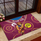 Custom AFL Brisbane Lions NAIDOC Week Rubber Doormat Keep The Fire Burning Indigenous Art