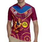 Custom AFL Brisbane Lions NAIDOC Week Rugby Jersey Keep The Fire Burning Indigenous Art
