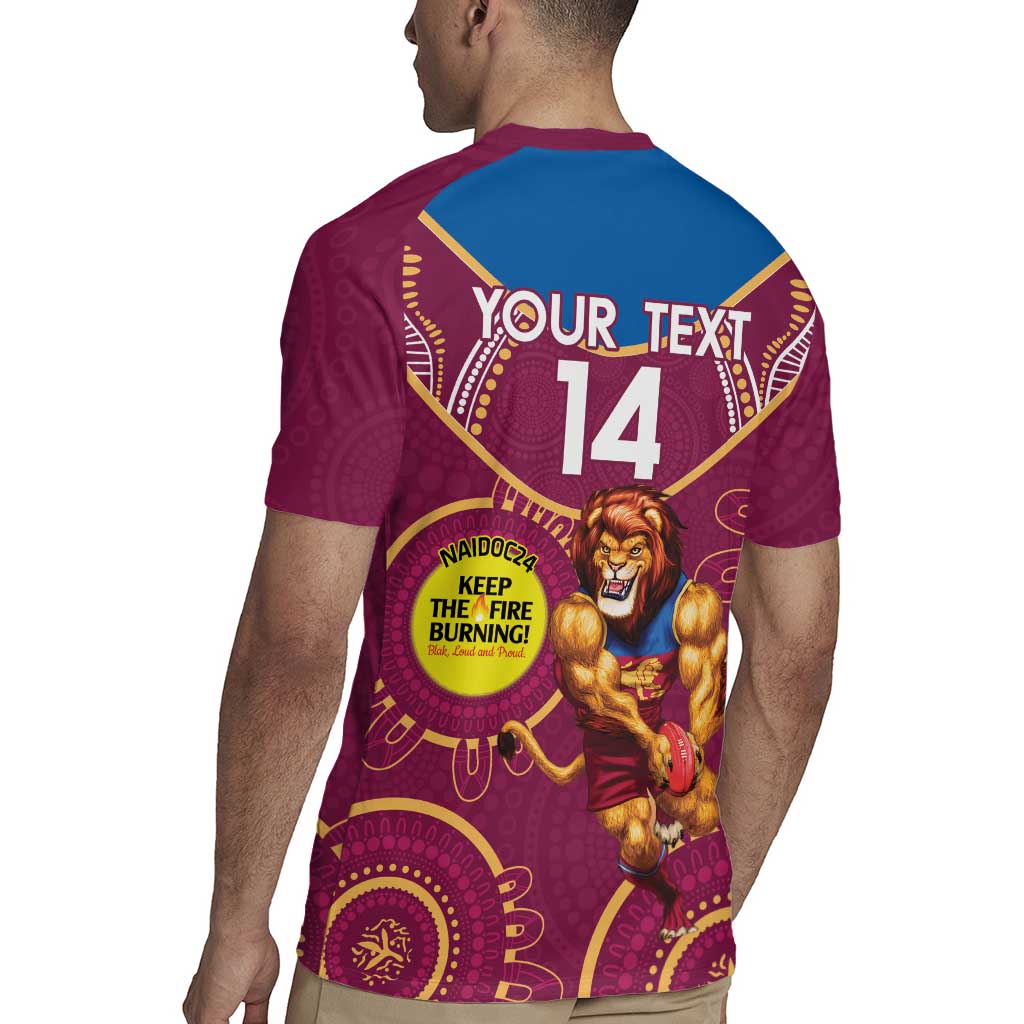 Custom AFL Brisbane Lions NAIDOC Week Rugby Jersey Keep The Fire Burning Indigenous Art