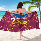 Custom AFL Brisbane Lions NAIDOC Week Sarong Keep The Fire Burning Indigenous Art