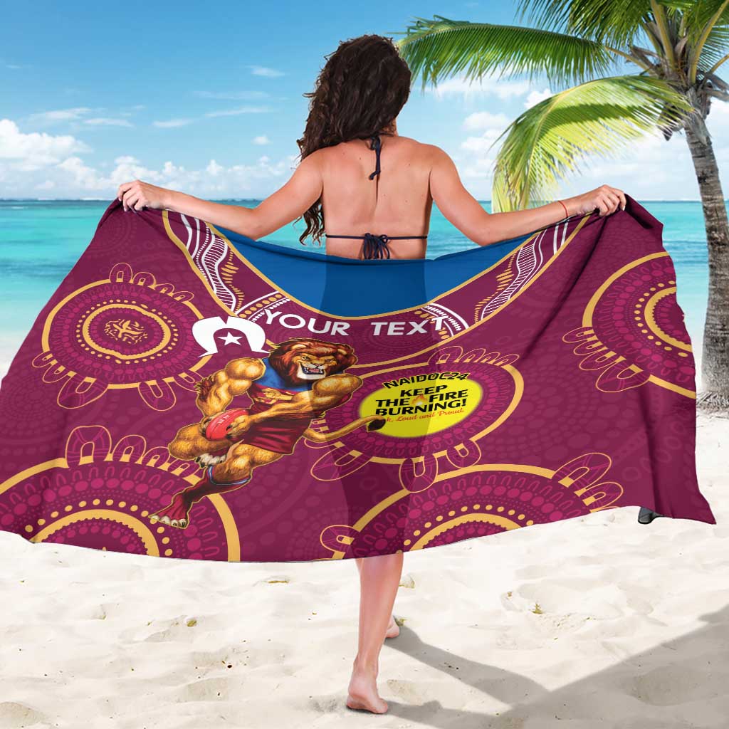 Custom AFL Brisbane Lions NAIDOC Week Sarong Keep The Fire Burning Indigenous Art