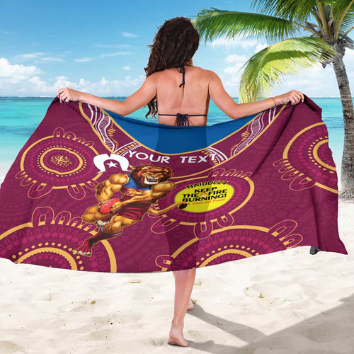 Custom AFL Brisbane Lions NAIDOC Week Sarong Keep The Fire Burning Indigenous Art