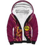 Custom AFL Brisbane Lions NAIDOC Week Sherpa Hoodie Keep The Fire Burning Indigenous Art