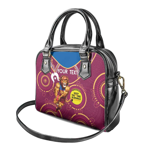 Custom AFL Brisbane Lions NAIDOC Week Shoulder Handbag Keep The Fire Burning Indigenous Art