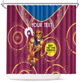 Custom AFL Brisbane Lions NAIDOC Week Shower Curtain Keep The Fire Burning Indigenous Art