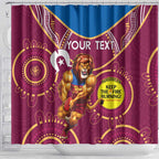Custom AFL Brisbane Lions NAIDOC Week Shower Curtain Keep The Fire Burning Indigenous Art