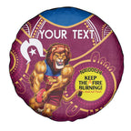 Custom AFL Brisbane Lions NAIDOC Week Spare Tire Cover Keep The Fire Burning Indigenous Art