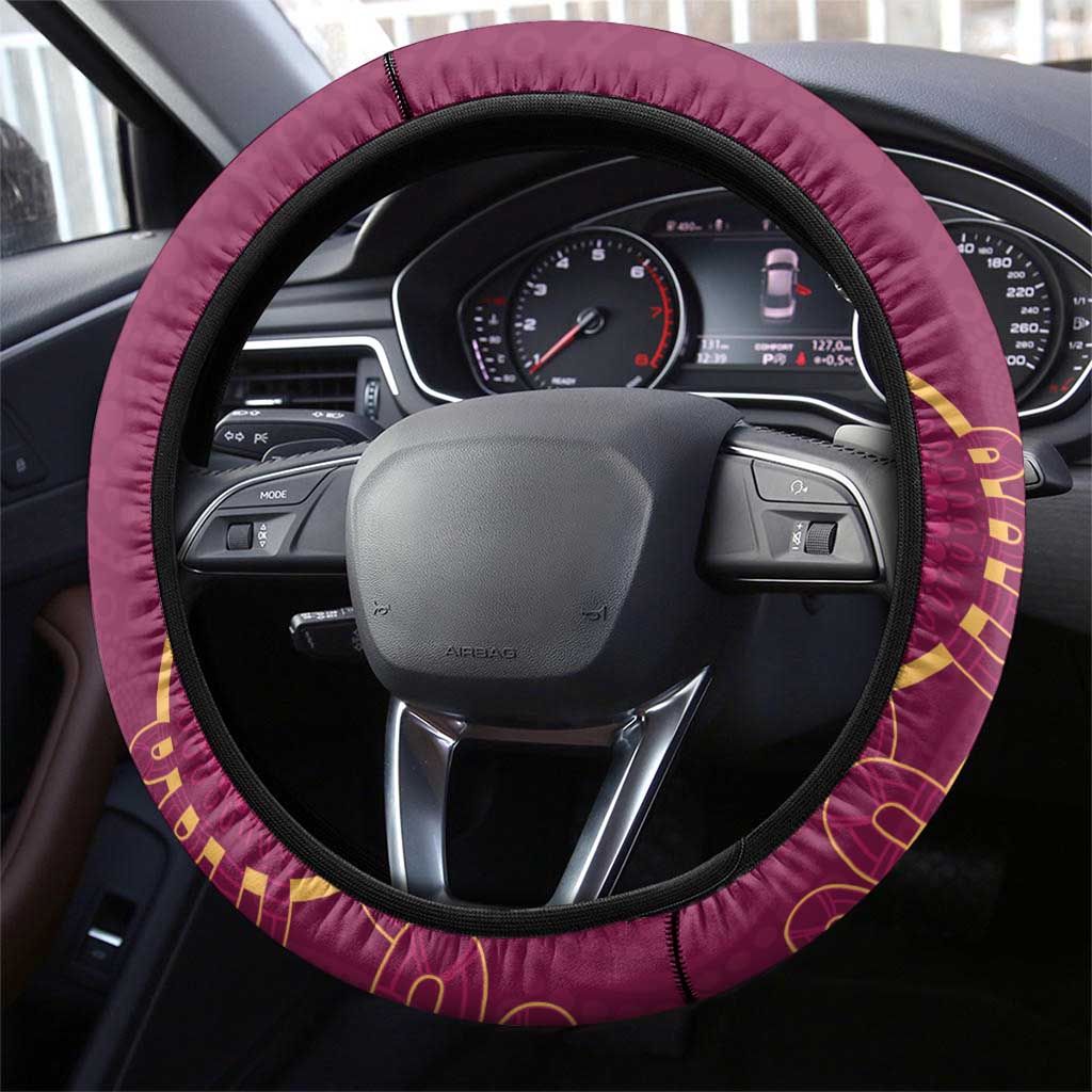 AFL Brisbane Lions NAIDOC Week Steering Wheel Cover Keep The Fire Burning Indigenous Art