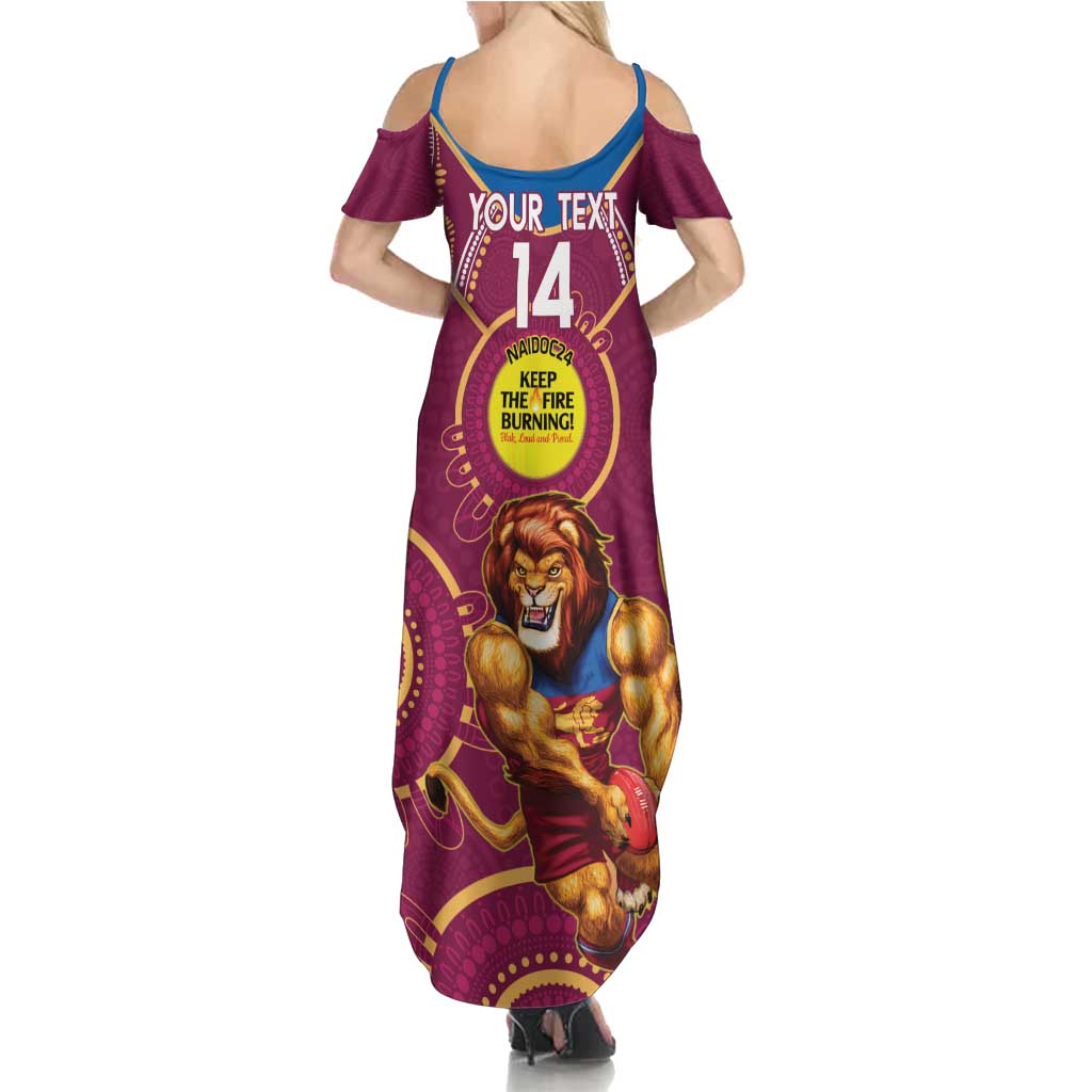 Custom AFL Brisbane Lions NAIDOC Week Summer Maxi Dress Keep The Fire Burning Indigenous Art
