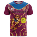 Custom AFL Brisbane Lions NAIDOC Week T Shirt Keep The Fire Burning Indigenous Art