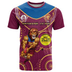 Custom AFL Brisbane Lions NAIDOC Week T Shirt Keep The Fire Burning Indigenous Art