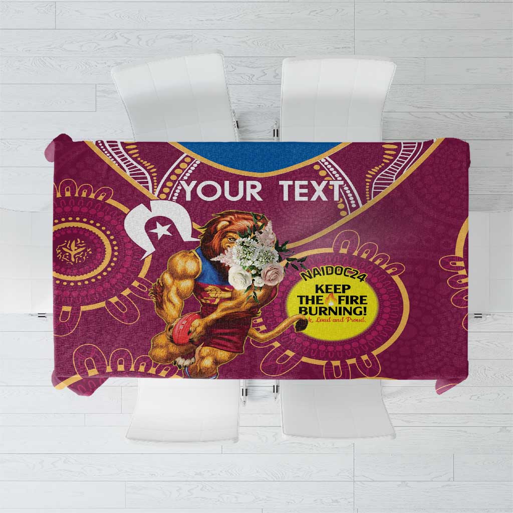 Custom AFL Brisbane Lions NAIDOC Week Tablecloth Keep The Fire Burning Indigenous Art