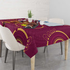 Custom AFL Brisbane Lions NAIDOC Week Tablecloth Keep The Fire Burning Indigenous Art