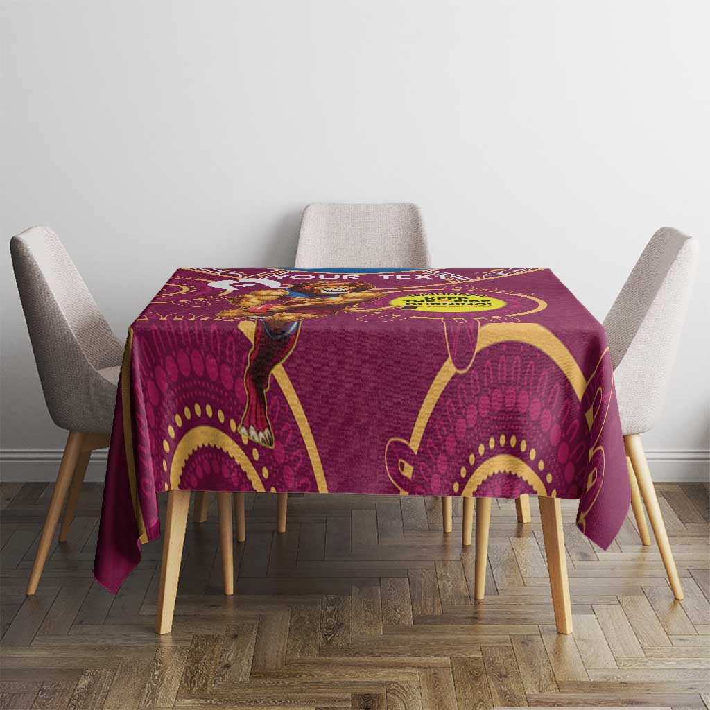 Custom AFL Brisbane Lions NAIDOC Week Tablecloth Keep The Fire Burning Indigenous Art