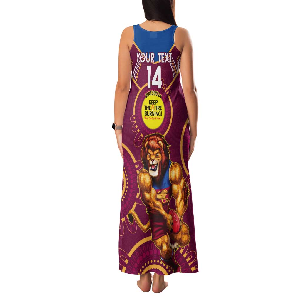 Custom AFL Brisbane Lions NAIDOC Week Tank Maxi Dress Keep The Fire Burning Indigenous Art