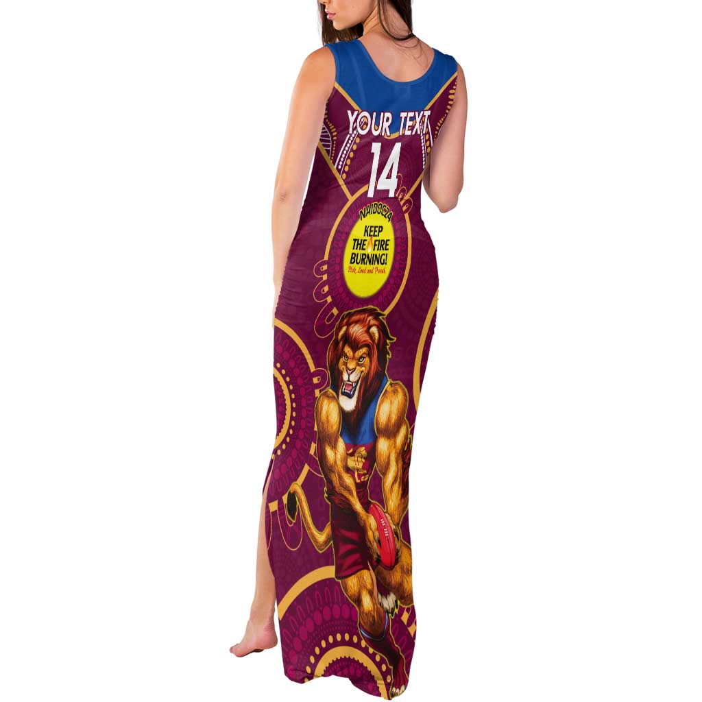 Custom AFL Brisbane Lions NAIDOC Week Tank Maxi Dress Keep The Fire Burning Indigenous Art
