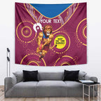 Custom AFL Brisbane Lions NAIDOC Week Tapestry Keep The Fire Burning Indigenous Art