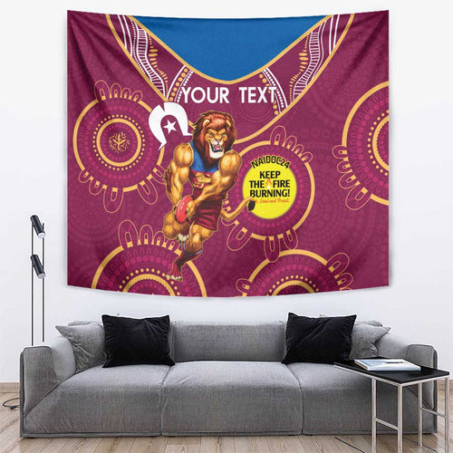 Custom AFL Brisbane Lions NAIDOC Week Tapestry Keep The Fire Burning Indigenous Art
