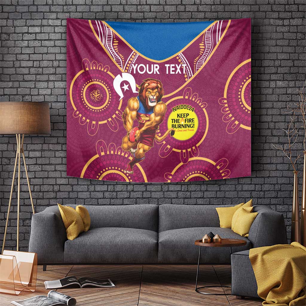 Custom AFL Brisbane Lions NAIDOC Week Tapestry Keep The Fire Burning Indigenous Art
