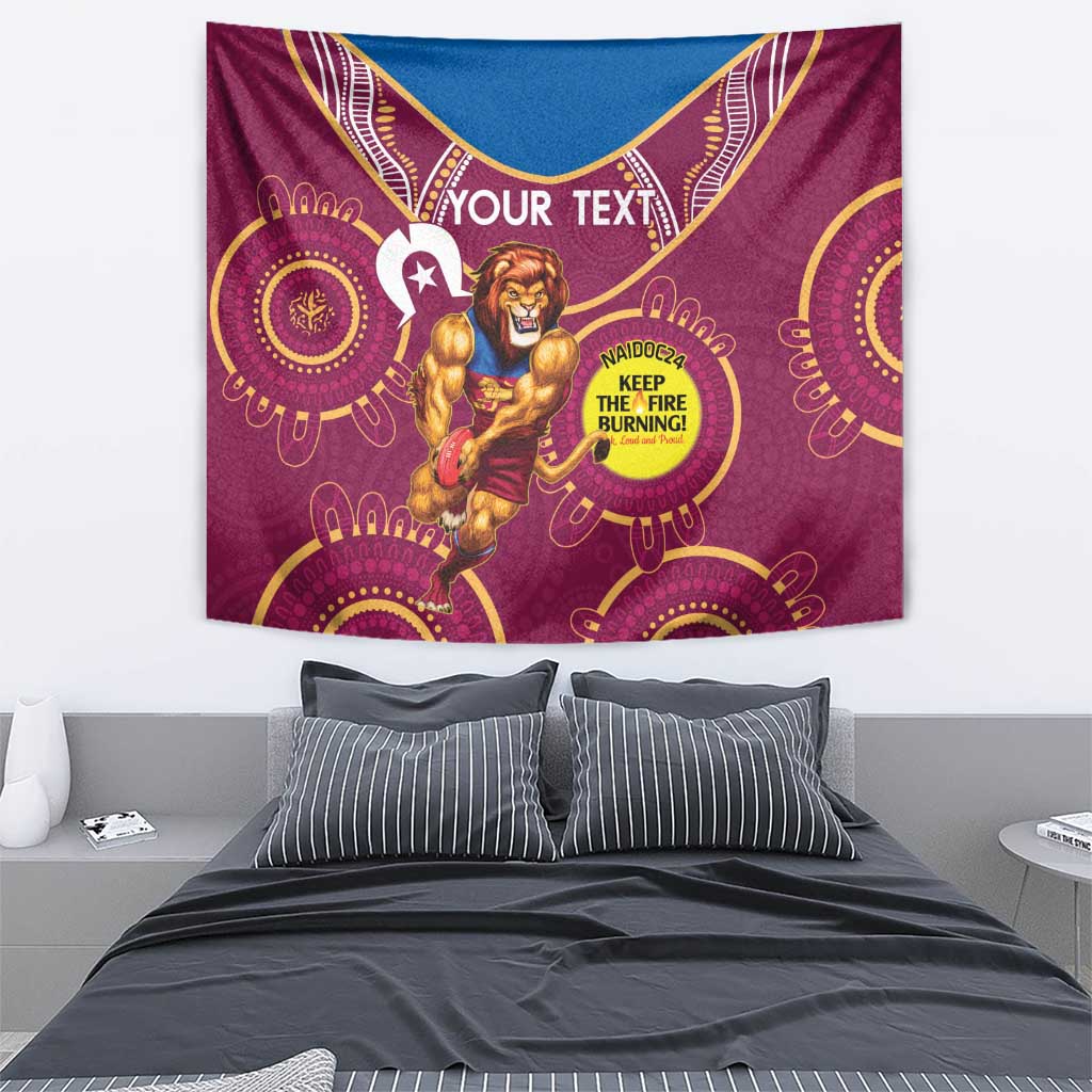 Custom AFL Brisbane Lions NAIDOC Week Tapestry Keep The Fire Burning Indigenous Art