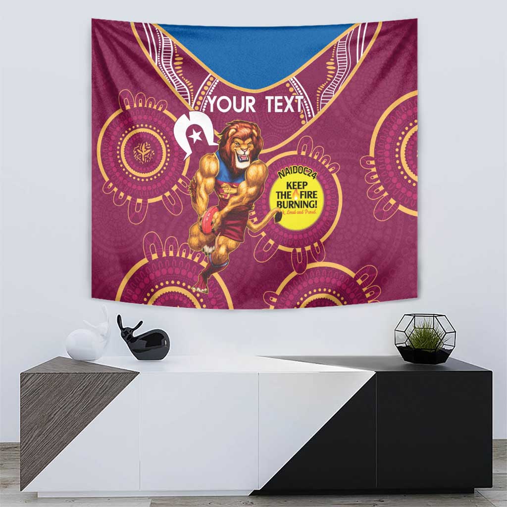 Custom AFL Brisbane Lions NAIDOC Week Tapestry Keep The Fire Burning Indigenous Art