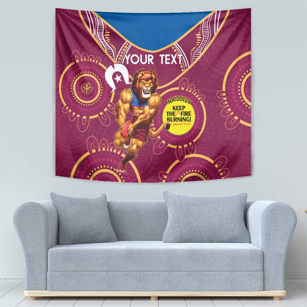 Custom AFL Brisbane Lions NAIDOC Week Tapestry Keep The Fire Burning Indigenous Art