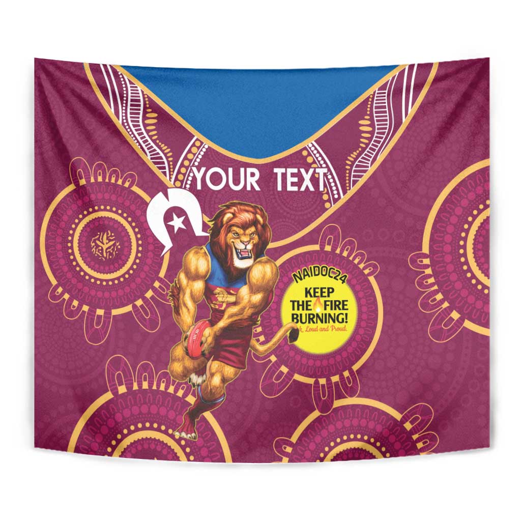 Custom AFL Brisbane Lions NAIDOC Week Tapestry Keep The Fire Burning Indigenous Art