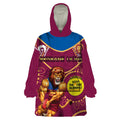 Custom AFL Brisbane Lions NAIDOC Week Wearable Blanket Hoodie Keep The Fire Burning Indigenous Art